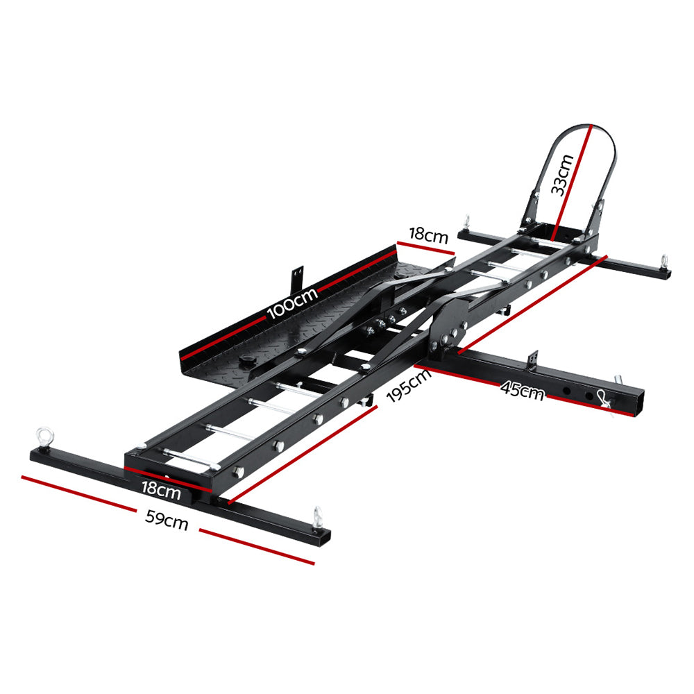 Giantz Motorcycle Carrier 2 Arms Rack Ramp Motorbike Dirt Bike 2Hitch Towbar