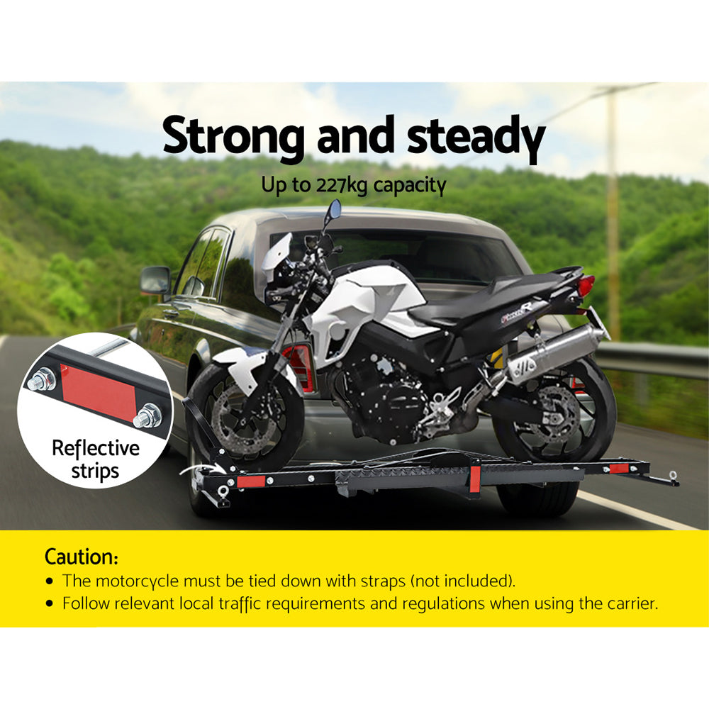 Giantz Motorcycle Carrier 2 Arms Rack Ramp Motorbike Dirt Bike 2Hitch Towbar