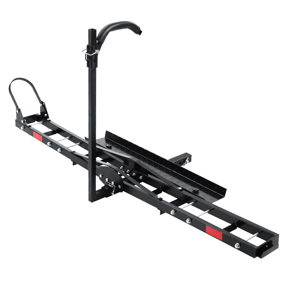 Giantz Motorcycle Motorbike Carrier Rack 2 Towbar Arm Rack Dirt Bike Ramp Steel
