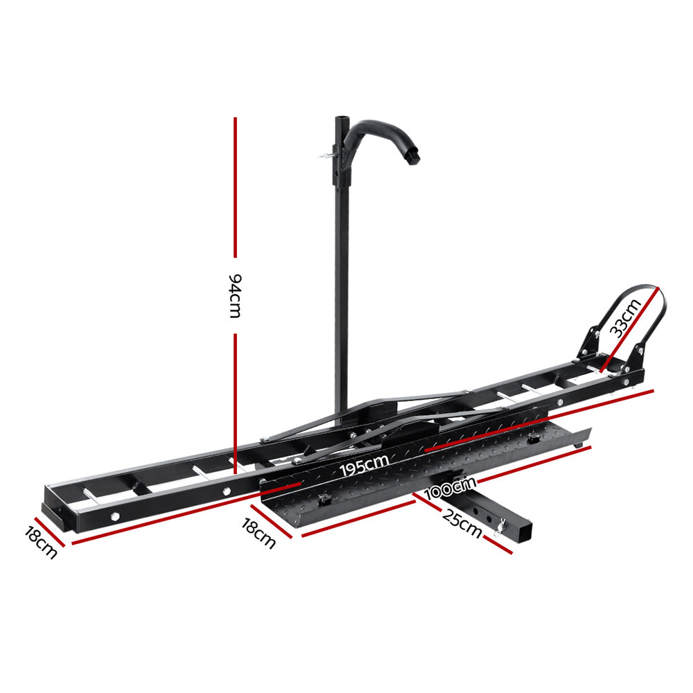 Giantz Motorcycle Motorbike Carrier Rack 2 Towbar Arm Rack Dirt Bike Ramp Steel