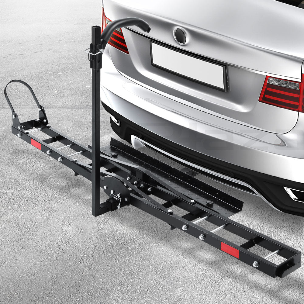 Giantz Motorcycle Motorbike Carrier Rack 2 Towbar Arm Rack Dirt Bike Ramp Steel