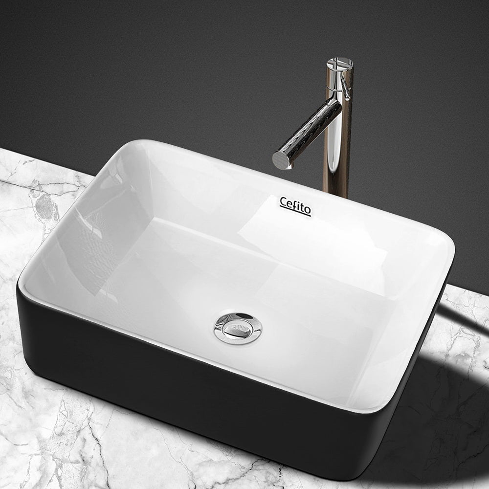 Cefito Ceramic Bathroom Basin Sink Vanity Above Counter Basins Bowl Black White freeshipping - Awezingly