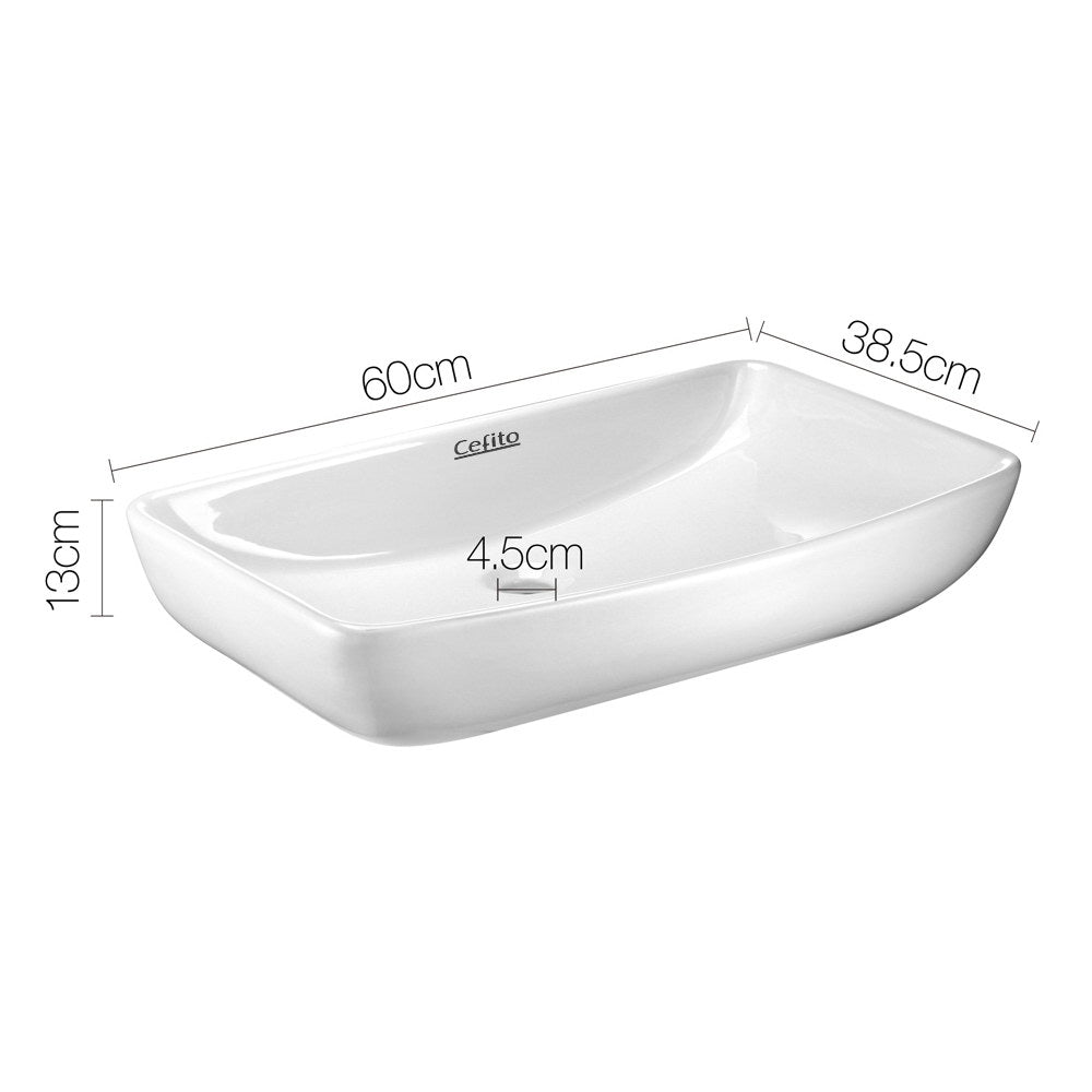 Cefito Ceramic Rectangle Sink Bowl - White freeshipping - Awezingly