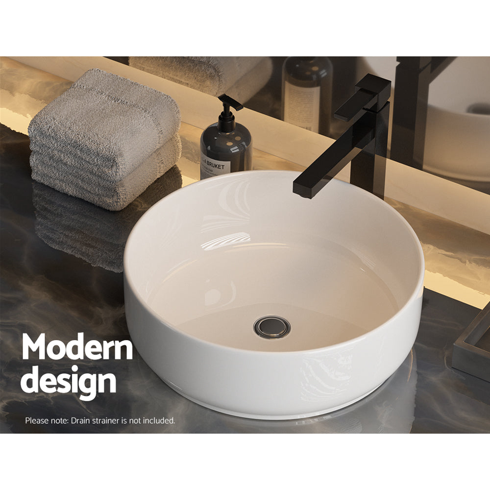 Cefito Bathroom Basin Ceramic Vanity Basin Above Counter White Hand Wash RIGO
