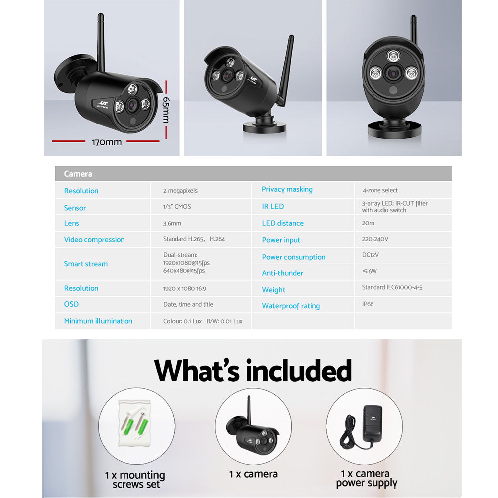 UL-TECH 1080P Wireless Security Camera System IP CCTV Home UL-TECH