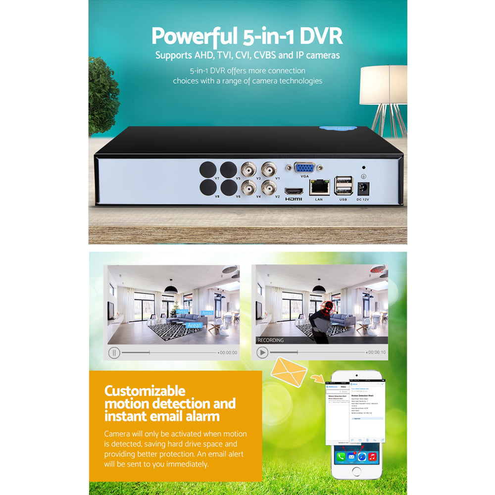 UL-TECH 5 IN 1 4CH DVR Video Recorder CCTV Security System HDMI 1080P UL-TECH