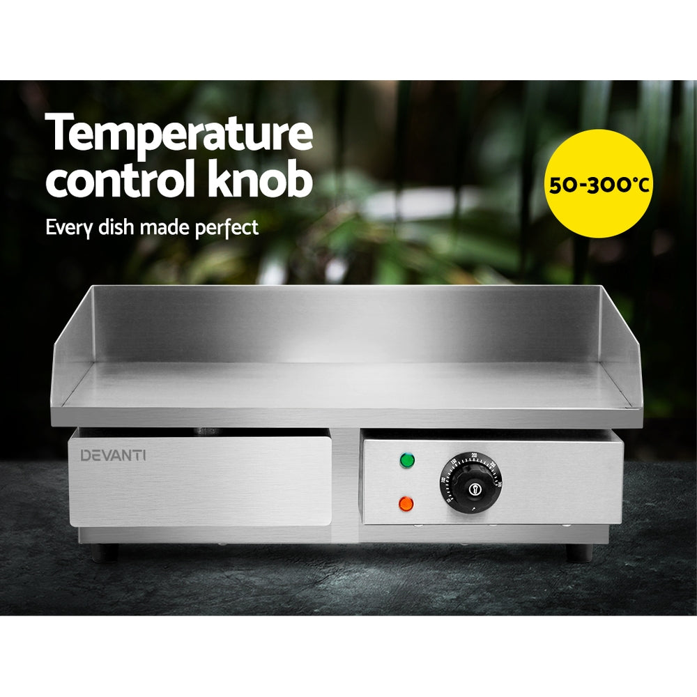 Devanti 3000W Electric Griddle Hot Plate - Stainless Steel freeshipping - Awezingly