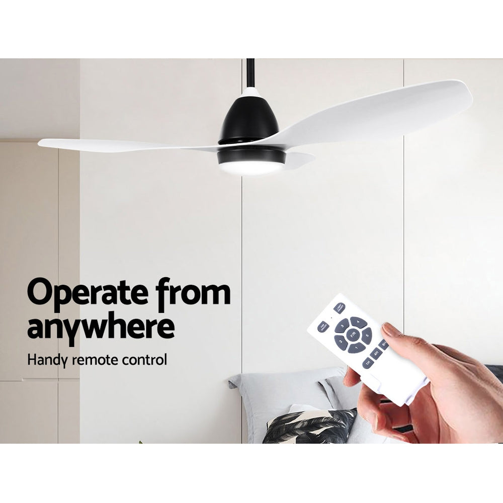 Devanti 48'' Ceiling Fan Light Remote Control DC Motor White 3 Blades 1300mm freeshipping - Awezingly