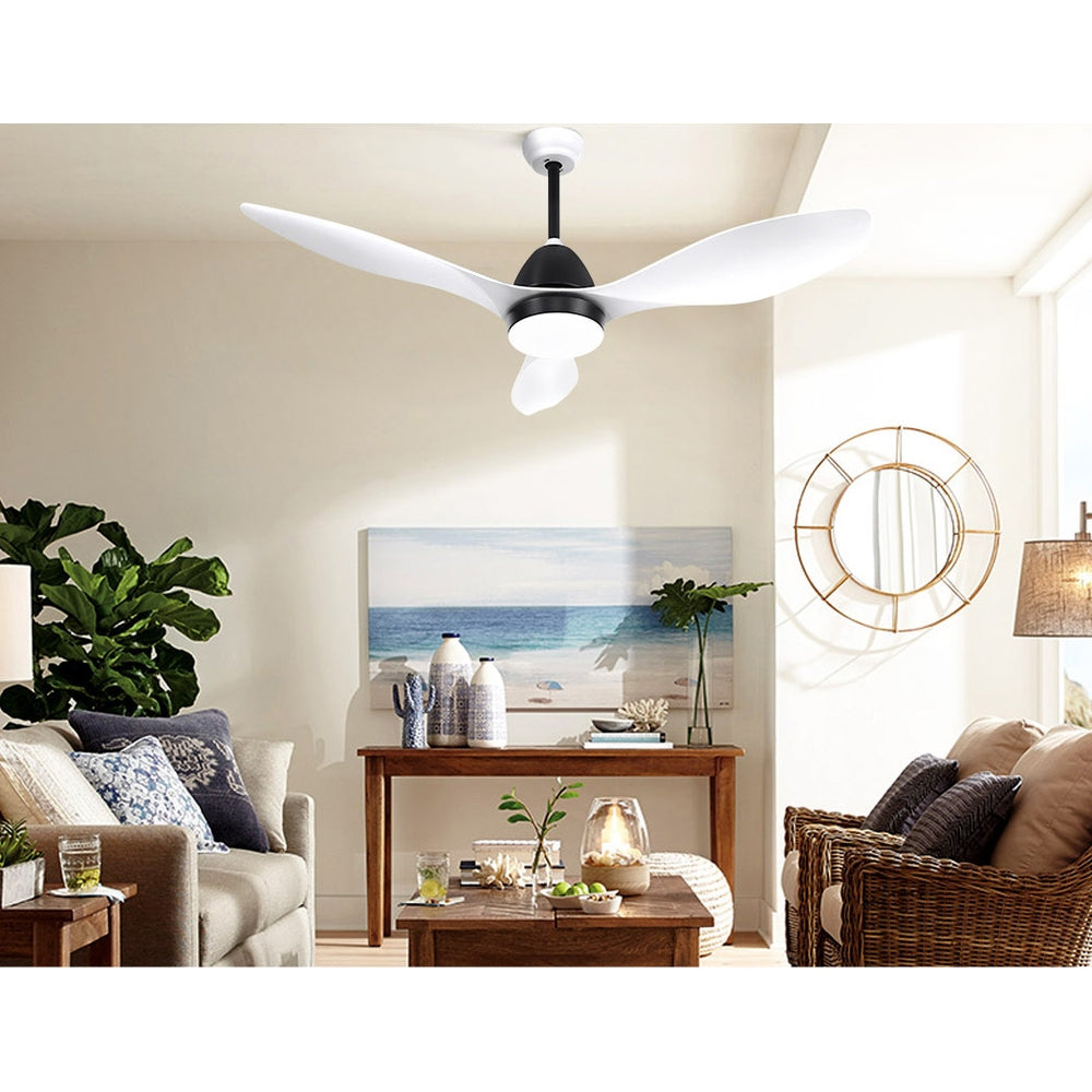 Devanti 48'' Ceiling Fan Light Remote Control DC Motor White 3 Blades 1300mm freeshipping - Awezingly