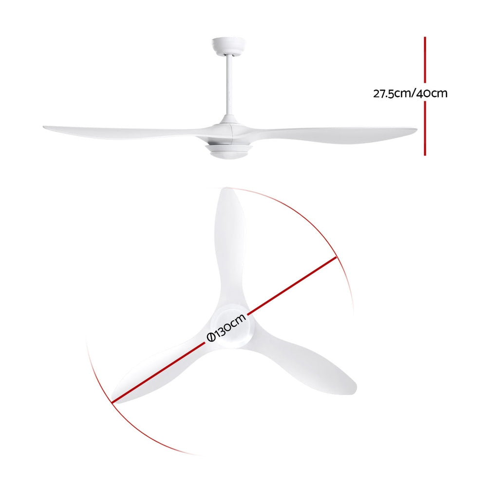 Devanti 52'' Ceiling Fan With Light Remote DC Motor 3 Blades 1300mm freeshipping - Awezingly