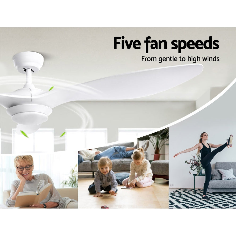 Devanti 52'' Ceiling Fan With Light Remote DC Motor 3 Blades 1300mm freeshipping - Awezingly