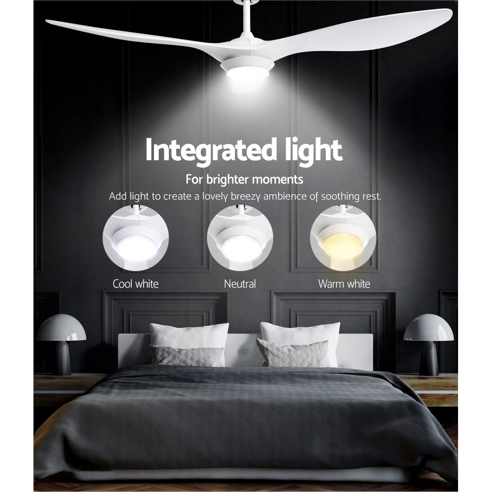 Devanti 52'' Ceiling Fan With Light Remote DC Motor 3 Blades 1300mm freeshipping - Awezingly