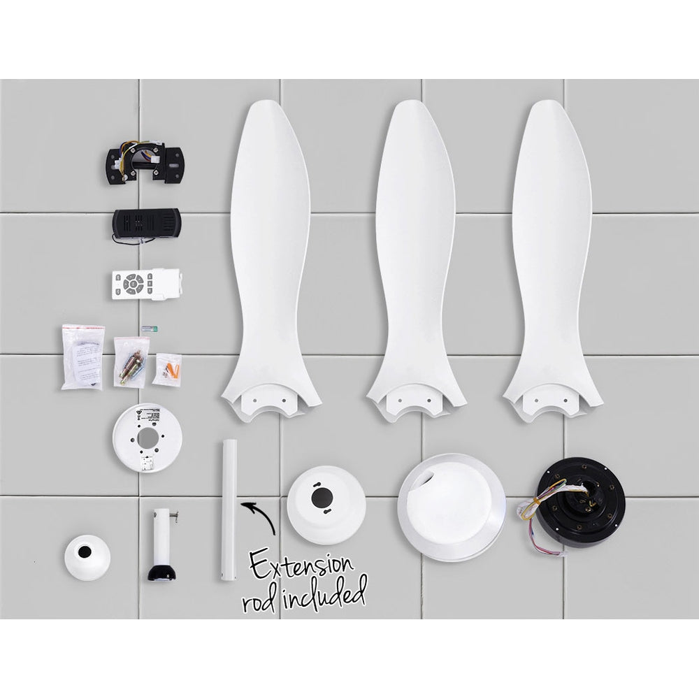 Devanti 52'' Ceiling Fan With Light Remote DC Motor 3 Blades 1300mm freeshipping - Awezingly
