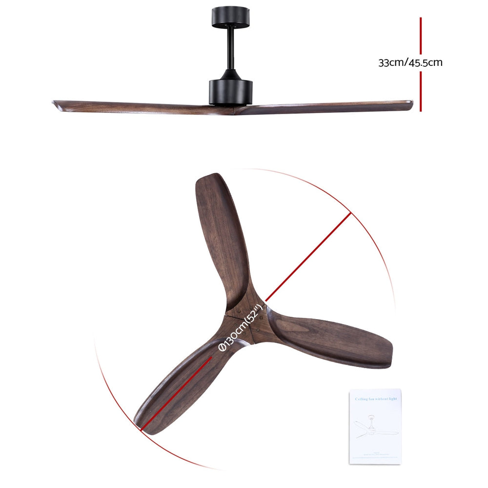 Devanti 52'' Ceiling Fan With Remote Control Fans 3 Wooden Blades Timer 1300mm freeshipping - Awezingly
