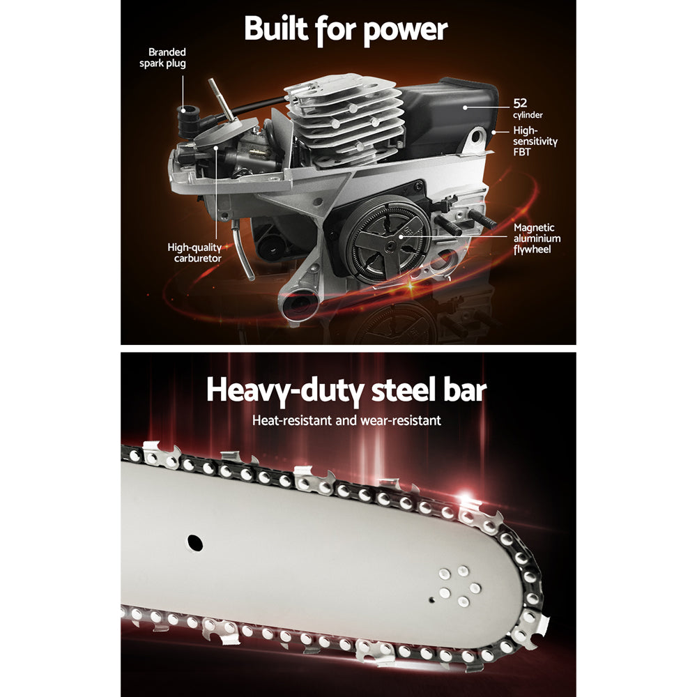Giantz 88cc Commercial Petrol Chainsaw E-Start 24 Bar Pruning Chain Saw Giantz