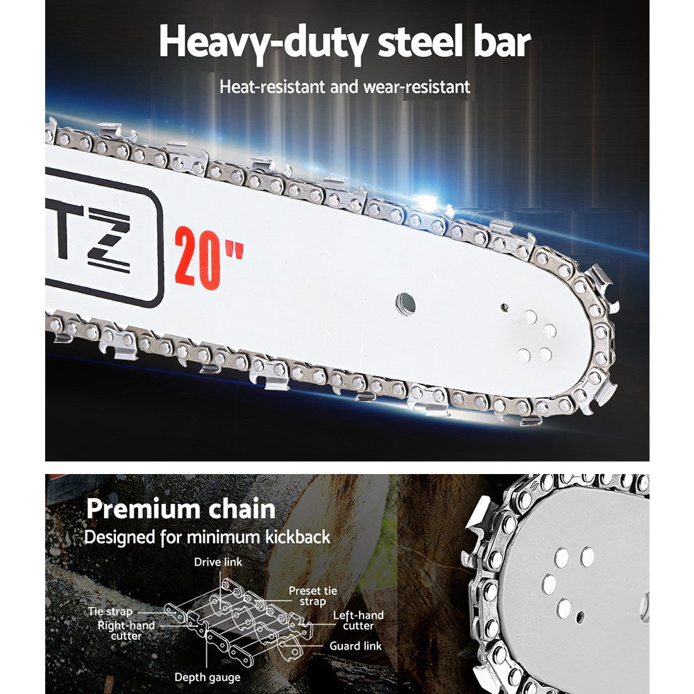 GIANTZ 52CC Petrol Commercial Chainsaw Chain Saw Bar E-Start Pruning Giantz