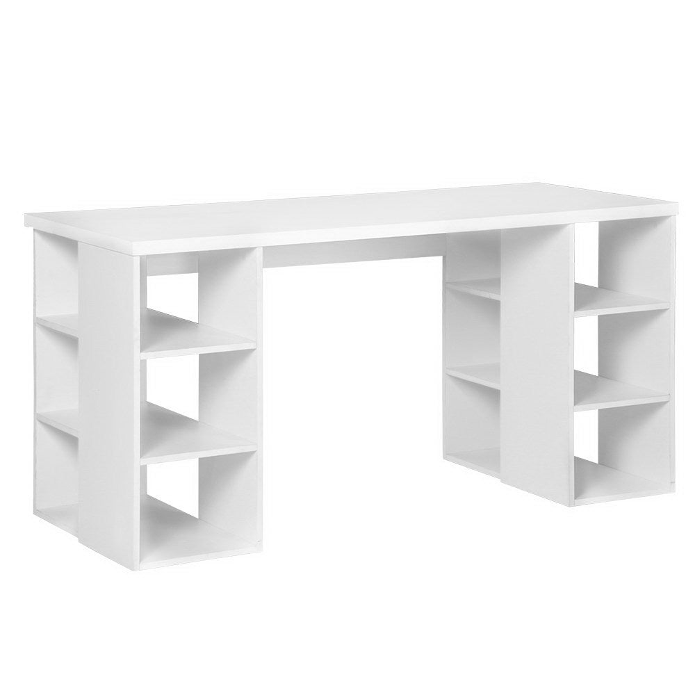 Artiss 3 Level Desk with Storage & Bookshelf - White Artiss
