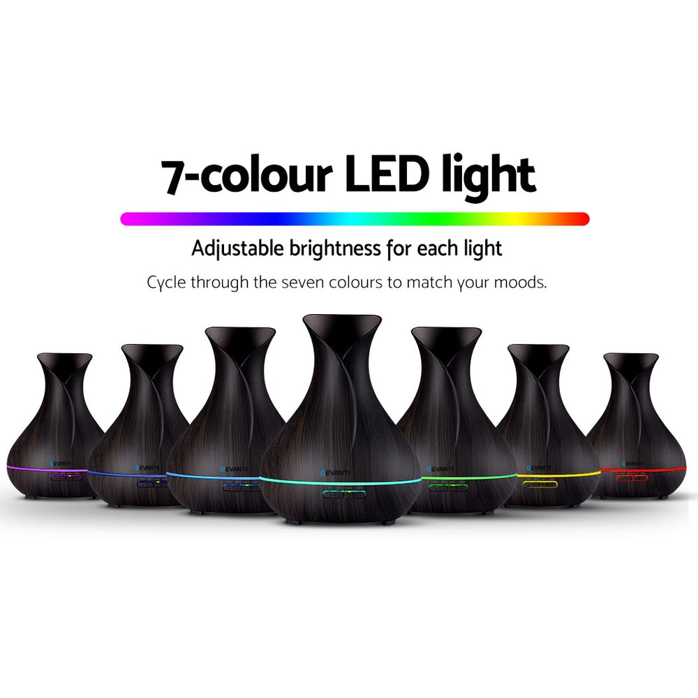 Devanti 400ml 4 in 1 Aroma Diffuser with remote control- Dark Wood freeshipping - Awezingly