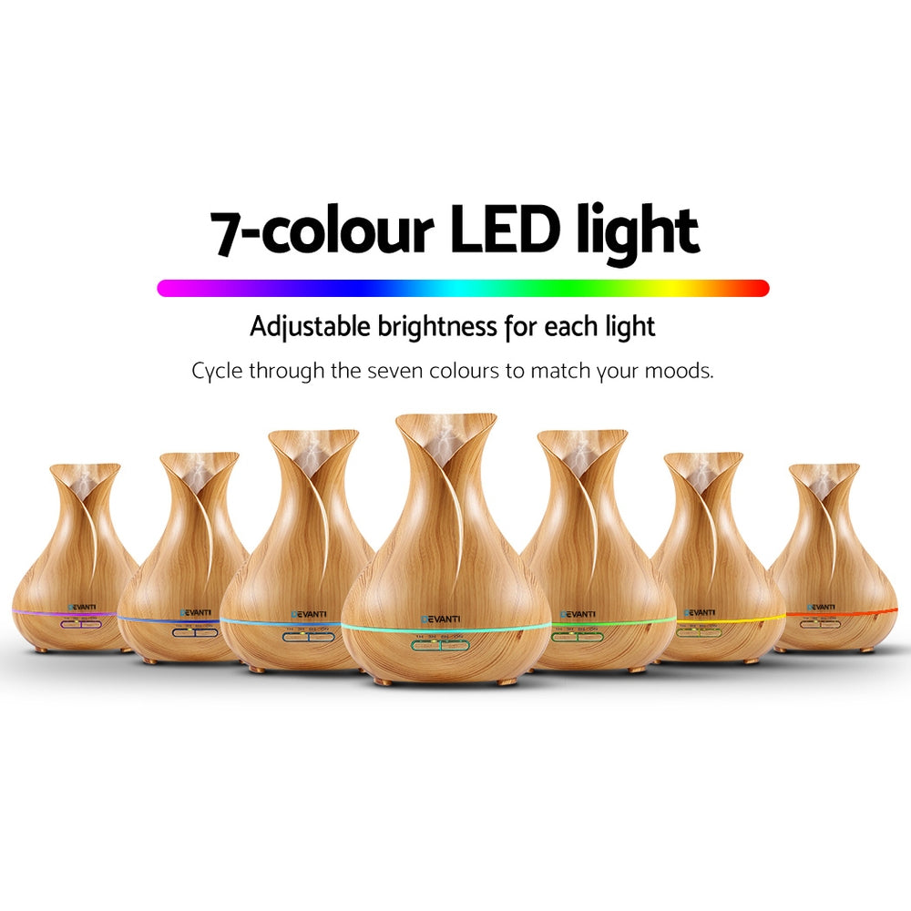 Devanti 400ml 4 in 1 Aroma Diffuser remote control - Light Wood freeshipping - Awezingly