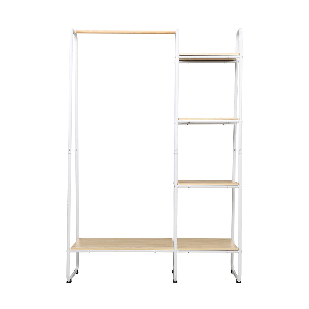 Closet Storage Rack Clothes Hanger Shelf Garment Rail Stand Wardrobe Organizer White freeshipping - Awezingly