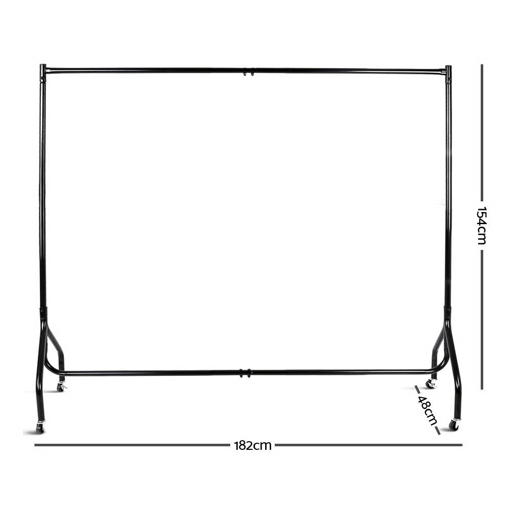 Artiss 2X Clothes Rack Airer Coat Stand 6FT Rail Wheels Artiss