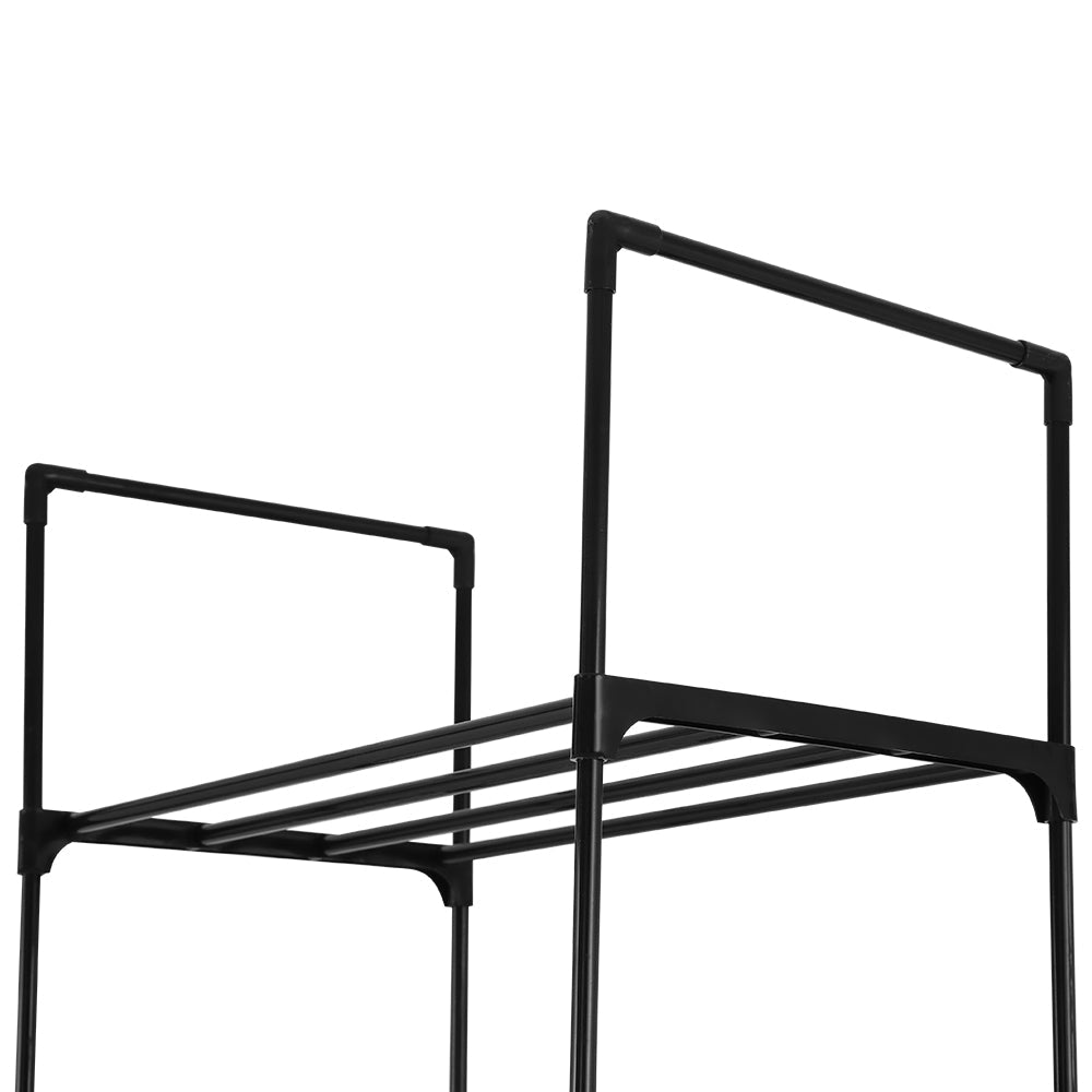 Artiss Shoe Rack Shoe Storage Shelf 10-tier 20 Pairs DIY Stackable Black Metal Artiss