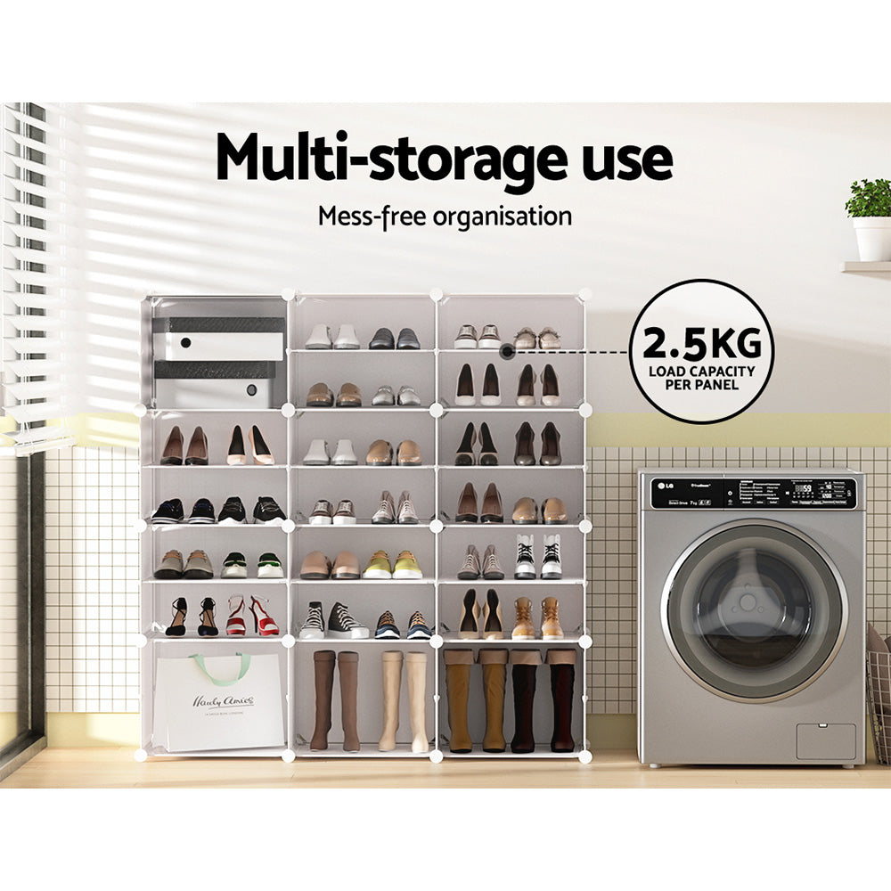 Artiss DIY Shoe Box Shoe Cabinet White Storage Cube Portable Organiser Stand Artiss