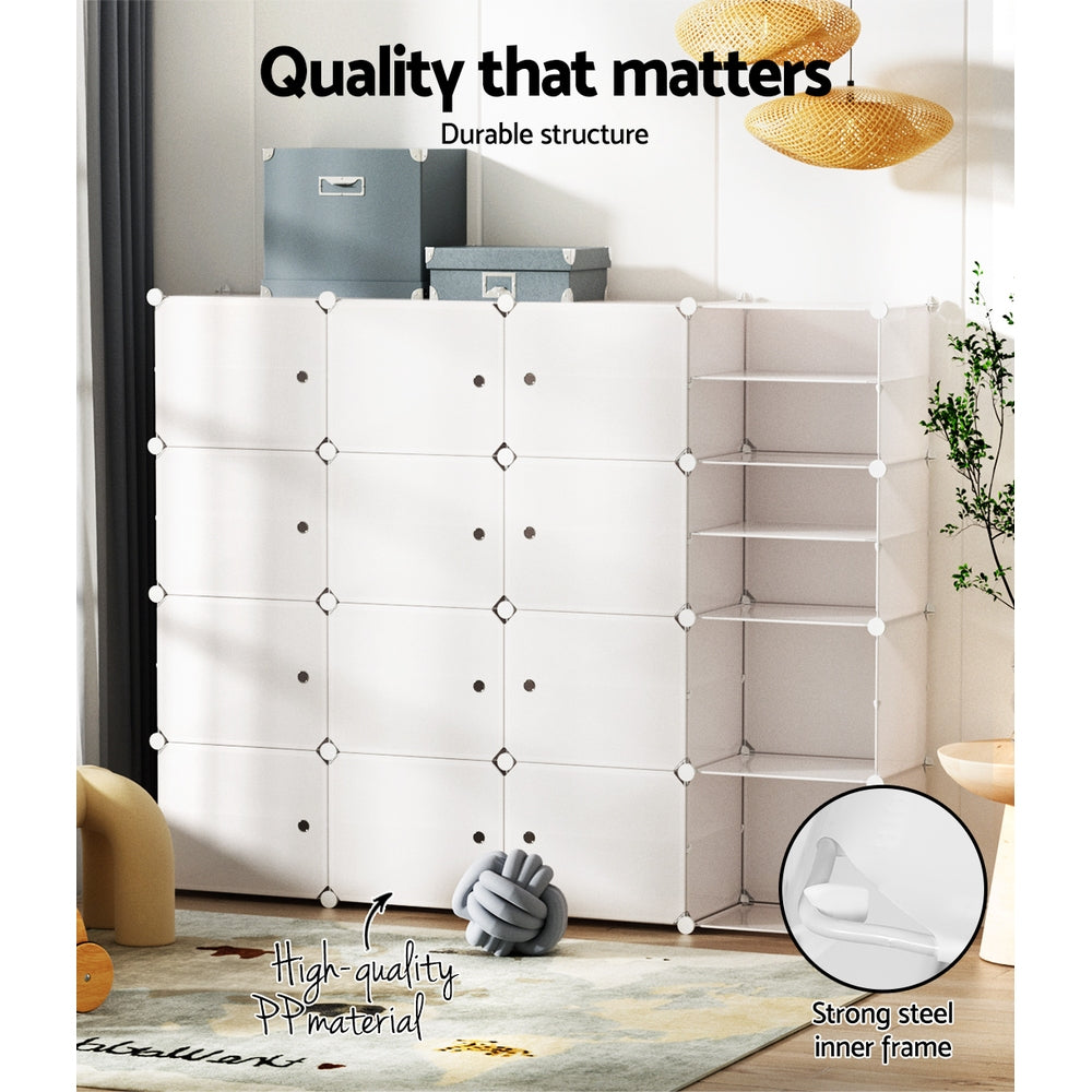 Artiss DIY Shoe Cabinet Shoe Box White Storage Cube Portable Organiser Stand Artiss