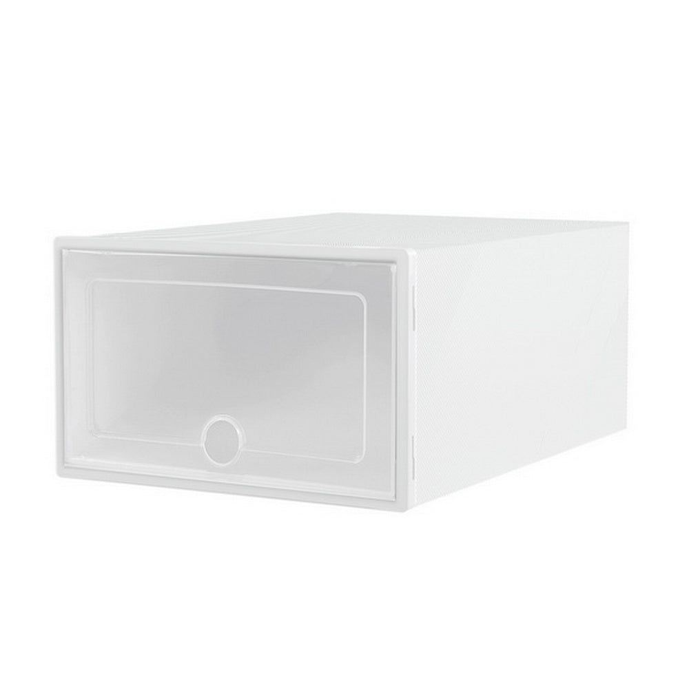 Artiss Shoe Box Set of 12 Storage Case Stackable Plastic Shoe Cabinet Cube White Artiss