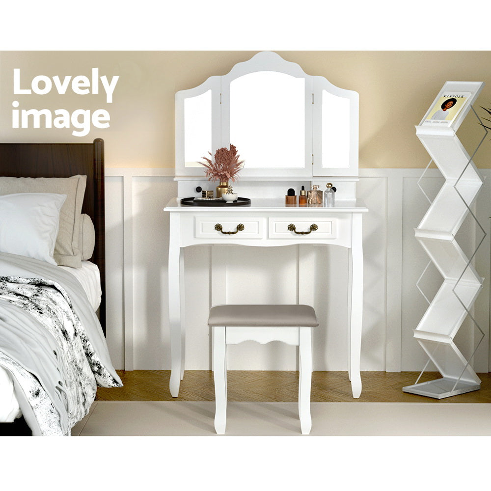 Artiss Dressing Table with Mirror - White Artiss