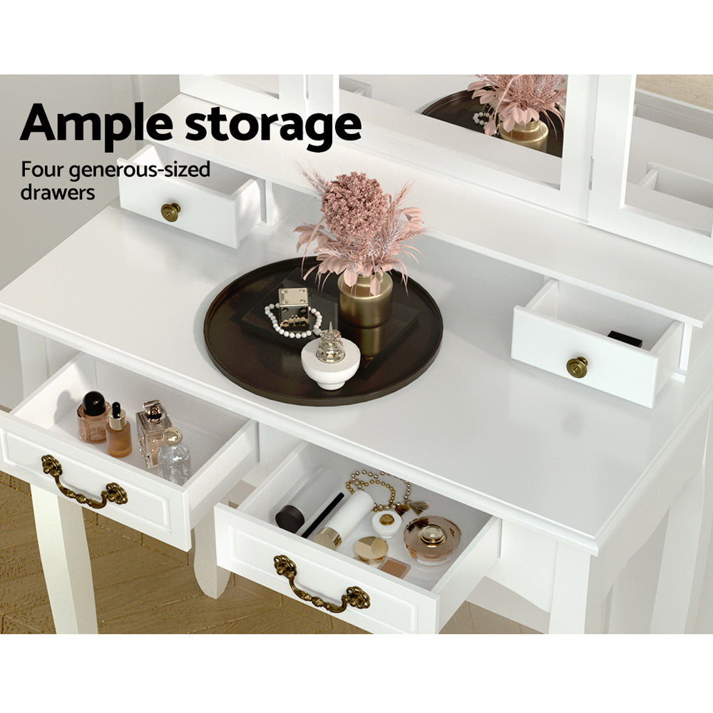 Artiss Dressing Table with Mirror - White Artiss
