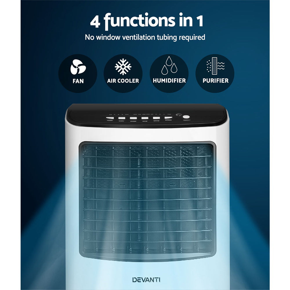 Devanti Evaporative Air Cooler Conditioner Portable 8L Cooling Fan Humidifier freeshipping - Awezingly