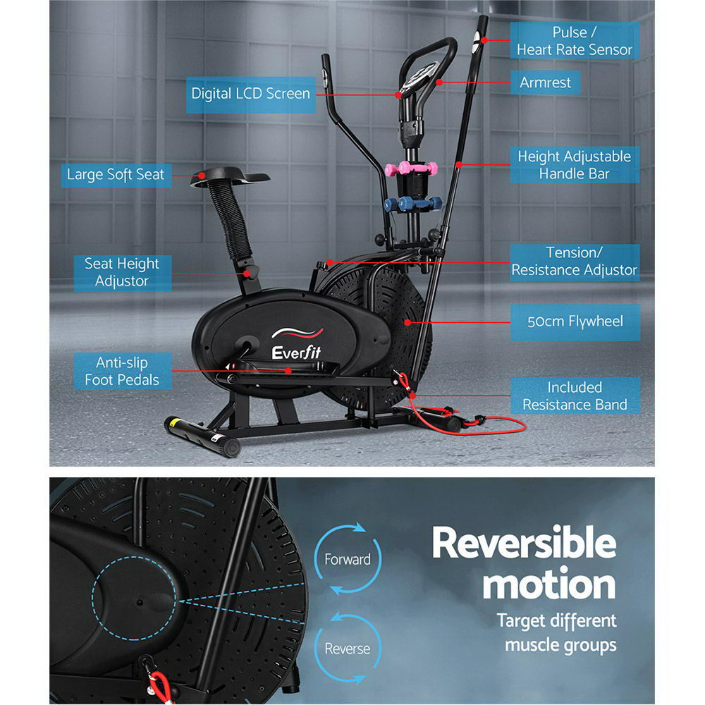 Everfit 6in1 Elliptical Cross Trainer Exercise Bike Bicycle Fitness Machine Everfit