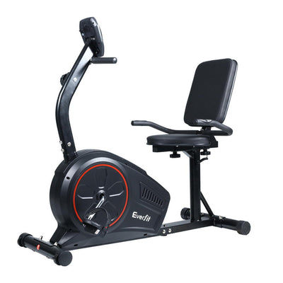 Everfit Magnetic Recumbent Exercise Bike Fitness Gym Equipment Black