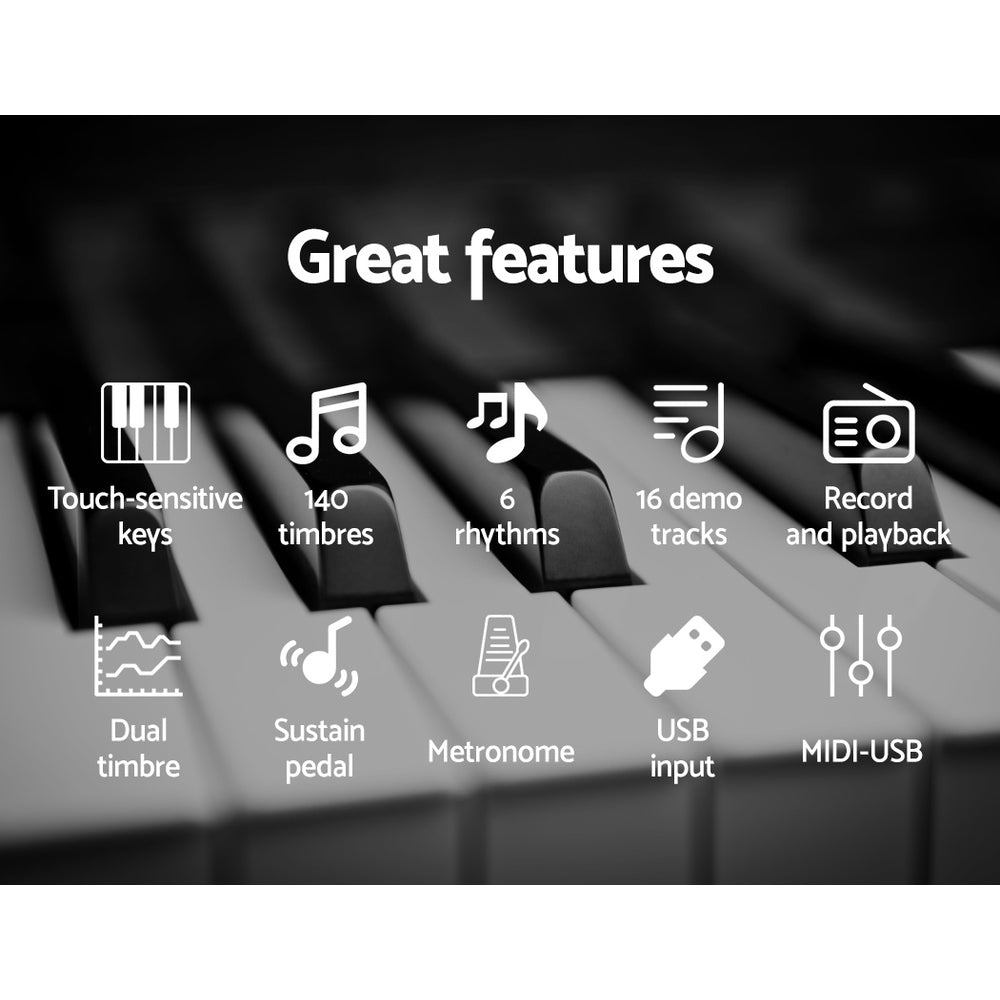 Alpha 88 Keys Electronic Piano Keyboard Digital Electric w/ Stand Stool Pedal Alpha