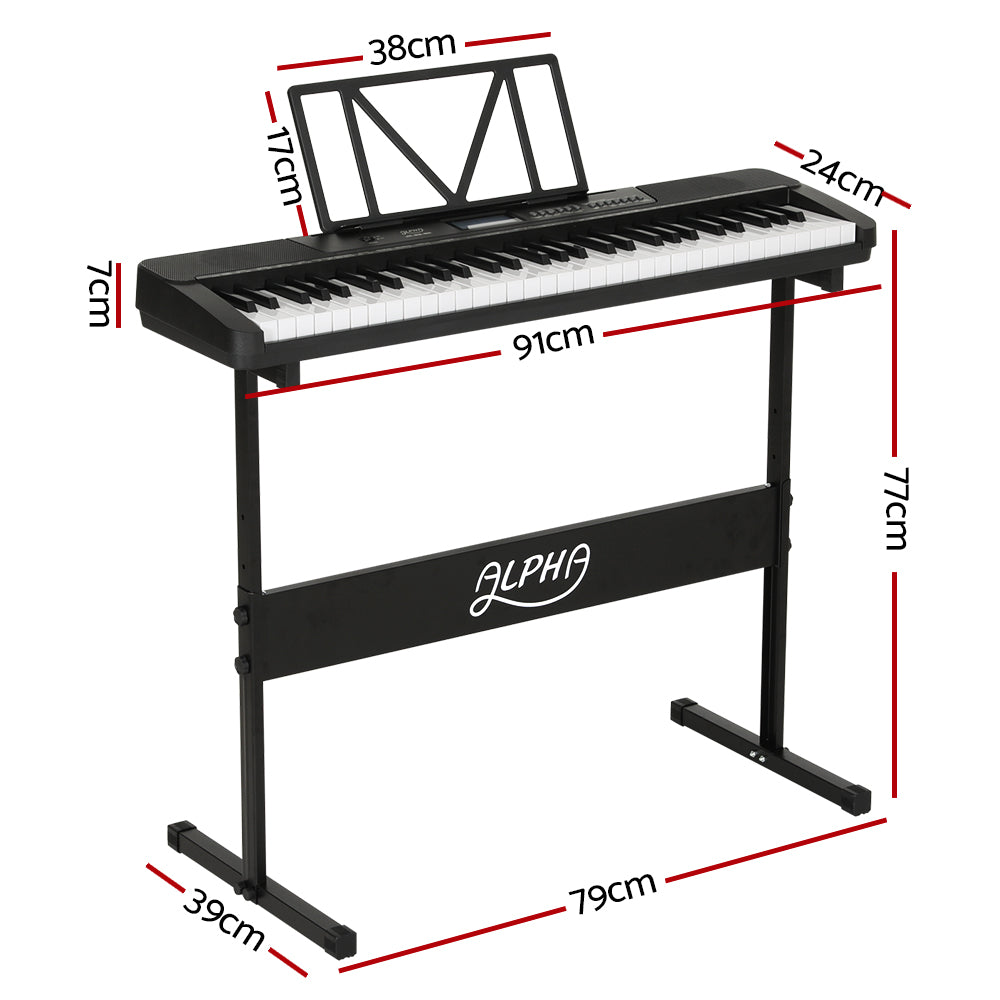 Alpha 61 Keys Electronic Keyboard Digital Piano Touch Sensitive Beginner Gift Alpha