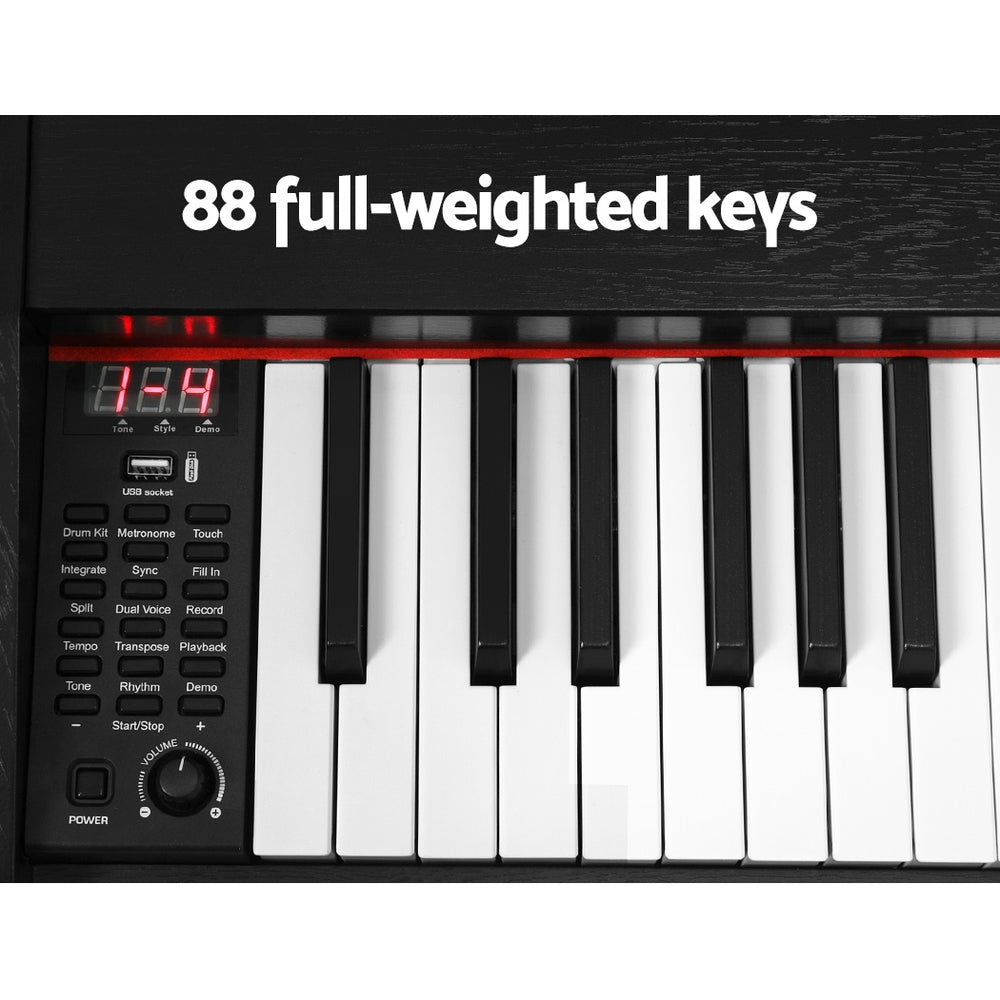 Alpha 88 Keys Electronic Piano Keyboard Digital Electric w/ Stand Stool Weighted Alpha