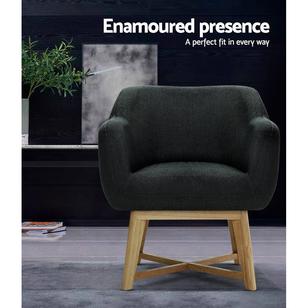 Artiss Aston Tub Accent Chair Charcoal Artiss