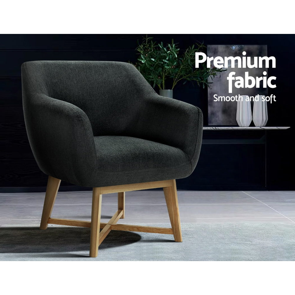 Artiss Aston Tub Accent Chair Charcoal Artiss