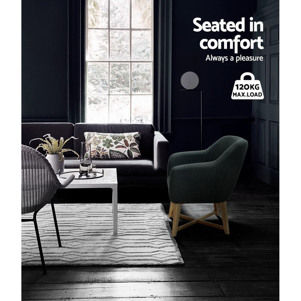 Artiss Aston Tub Accent Chair Charcoal Artiss