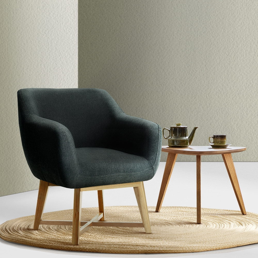 Artiss Aston Tub Accent Chair Charcoal Artiss