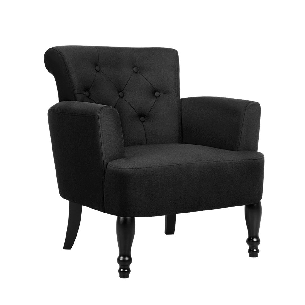 Artiss French Lorraine Chair Retro Wing - Black Artiss
