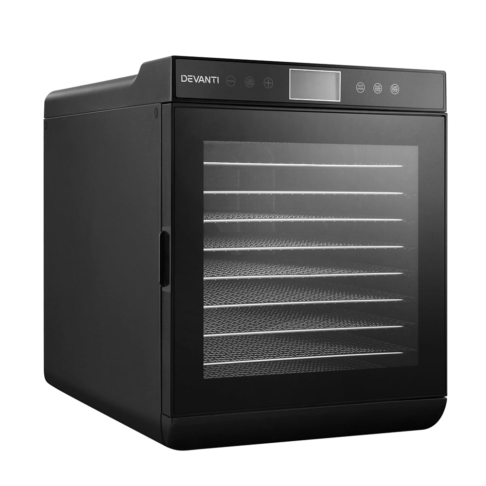Devanti Food Dehydrators Stainless Steel Jerky Dehydrator Fruit Dryer 10 Trays freeshipping - Awezingly