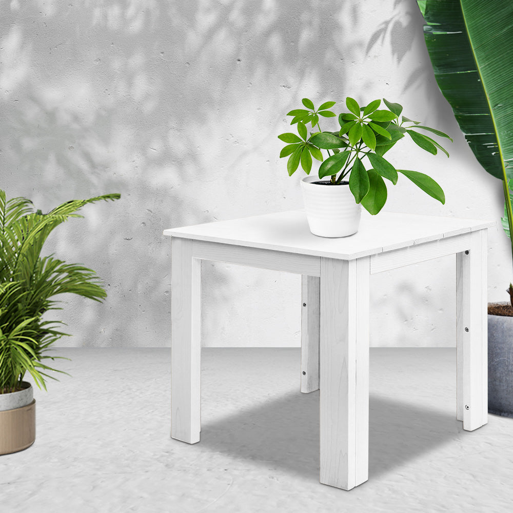 Gardeon Outdoor Side Beach Table - White freeshipping - Awezingly