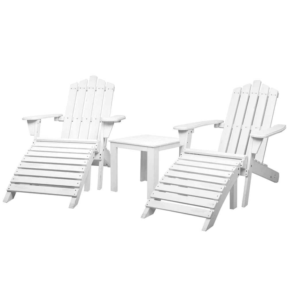 Gardeon Outdoor Sun Lounge Beach Chairs Table Patio - White freeshipping - Awezingly