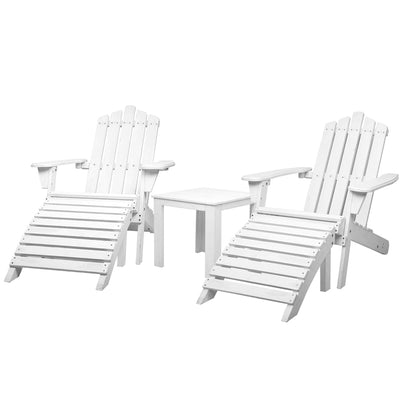 Gardeon Outdoor Sun Lounge Beach Chairs Table Patio - White