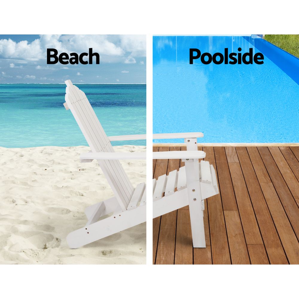 Gardeon Outdoor Sun Lounge Beach Chairs Table Setting Wooden Adirondack Patio Chair Lounges freeshipping - Awezingly