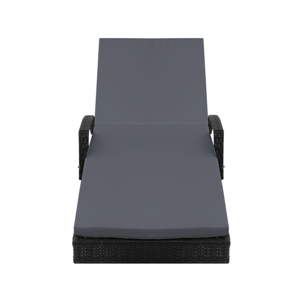 Gardeon Outdoor Sun Lounge - Black freeshipping - Awezingly