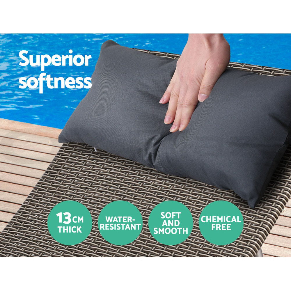 Gardeon Sun Lounge Outdoor Furniture Wicker Lounger Rattan Day Bed Garden Patio Grey freeshipping - Awezingly