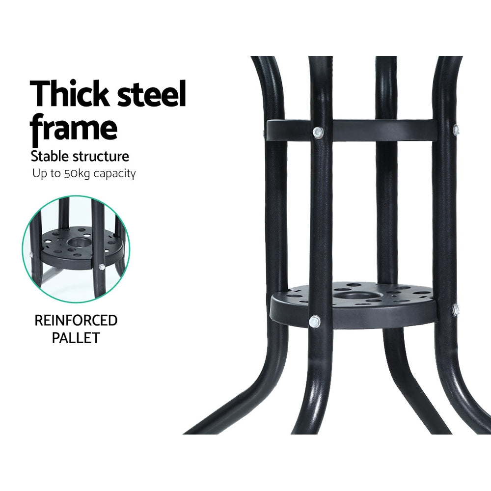 Gardeon Outdoor Dining Table Bar Setting Steel Glass 70CM freeshipping - Awezingly